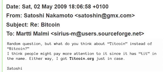 Satoshi email snippet (2009)